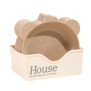 卡通吐骨碟可洗碗机家用食品级餐桌垃圾渣骨头盘零食水果盘带底座