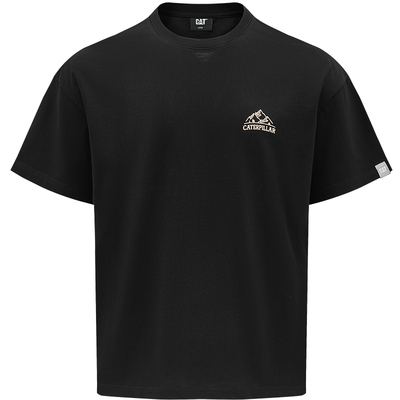 CAT卡特春季新款男士基础百搭山系风格印标圆领简约短袖T恤