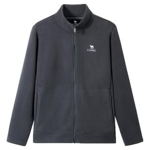 骆驼男装冲锋衣内胆抓绒衣外套保暖男款户外加厚新款加绒立领上衣