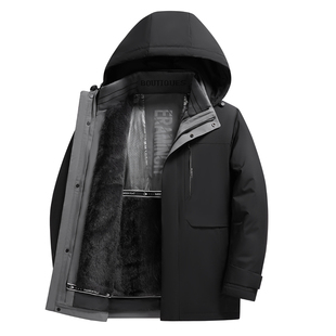 皮尔卡丹鹅绒羽绒服男士冬季加厚保暖2025新款内胆可拆卸男装外套