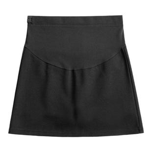 孕妇西装包臀短裙女黑色春夏季薄款小个子A字孕期托腹下半身裙子
