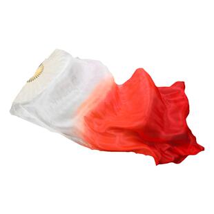 万疆长绸扇真丝舞蹈扇跳舞扇大红渐变我的祖国古典秧歌广场舞光亮