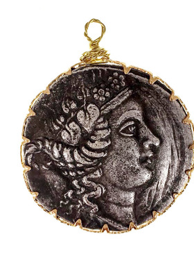 雅典娜欧美复古希腊浮雕项链定制