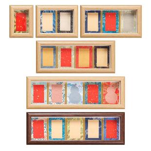 燃灯创意书法摆件相框书法摆台文创手写毛笔字diy空白福字卡纸宋锦硬卡迷你彩色楮笺熟宣卡片宣纸桌面装饰