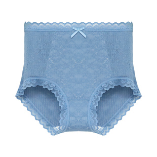 单条装中高腰超薄收腹大码三角内裤性感蕾丝边全棉底档纯棉星期裤