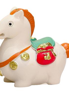 卡通可爱唐胖马办公室桌面车载摆件马上有财伴手礼公仔旅游纪念品