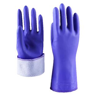 冬季加绒保暖防水洗碗手套橡胶冬天洗衣服塑胶皮乳胶厨房耐用家务