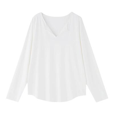 ZzZHANG女V领宽松显瘦长袖打底