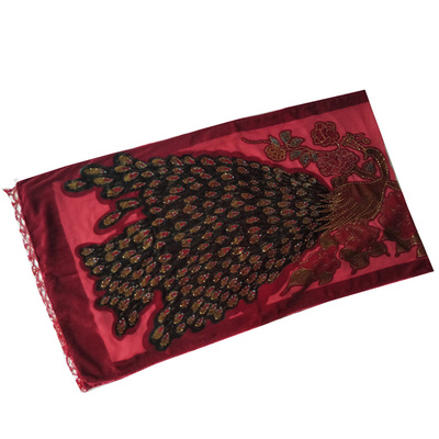 搭配旗袍丝绒结婚妈妈钉珠围巾