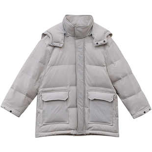 一三良品小个子 韩系百搭加厚保暖宽松连帽羽绒服女冬季厚外套