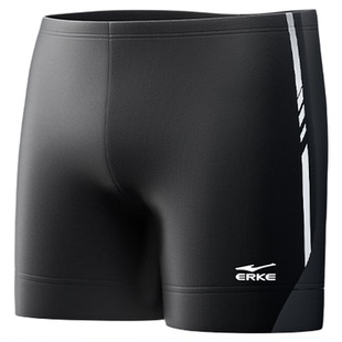 鸿星尔克男款泳裤训练竞速游泳平角速干五分青少年初学者游泳装备