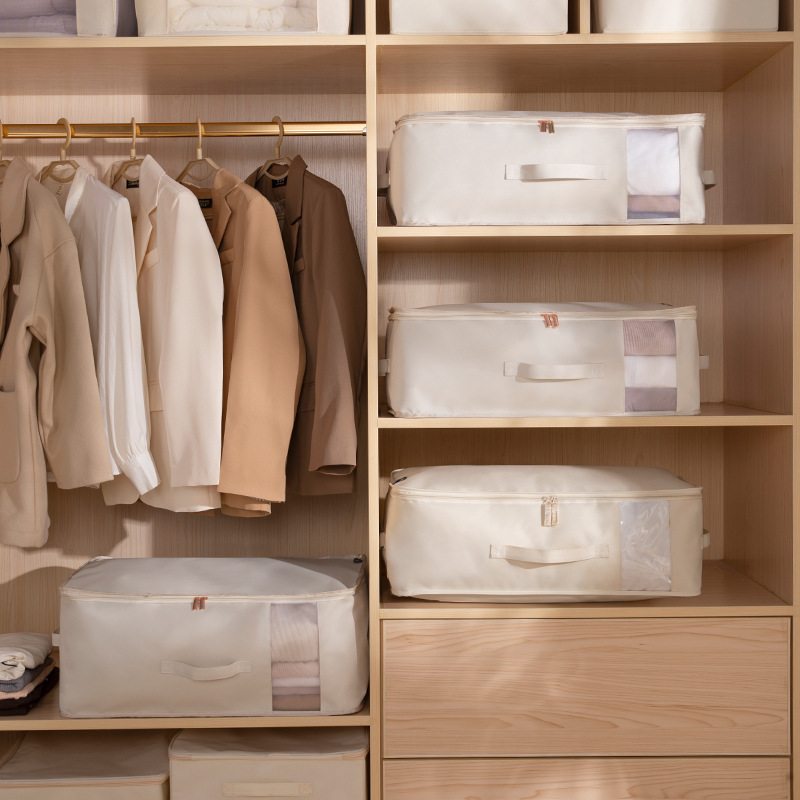 新品 新款手提棉被袋网纱透视衣服旅行搬家整理袋牛津布打包收纳