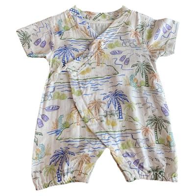 纯棉薄款连体衣斜襟夏季