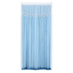 门帘隔断帘免打孔家用卧室女生防蚊网红不透人魔术贴蕾丝少女挂帘