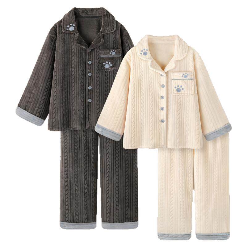 清新开衫情侣长袖居家加厚