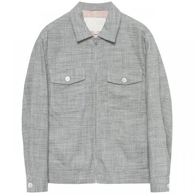 灰色复古翻领夹克外套新款