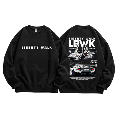 兰博基尼跑车改装文化复古印花美式纯棉卫衣男装高街百搭长袖T恤