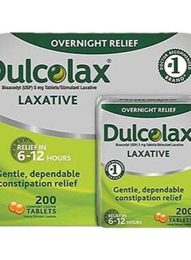 美国直邮Dulcolax乐可舒通便丸比沙可啶便秘润肠排宿便清肠200粒