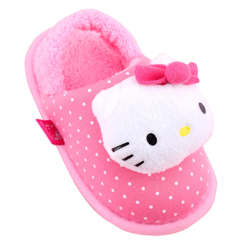 HelloKitty女童居家棉拖鞋幼儿宝宝冬季儿童拖鞋立体卡通图案冬季