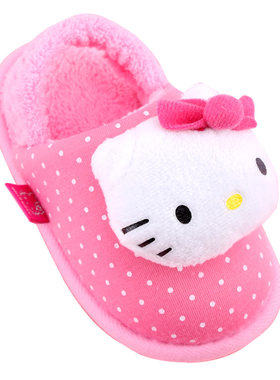 凯蒂猫宝宝卡通冬季室内棉拖鞋女