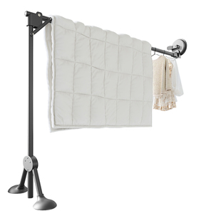 窗台玻璃吸盘晾衣架小型阳台晾衣神器折叠落地多功能室内凉晒被子