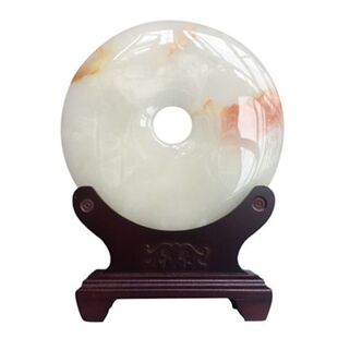 正品天然阿富汗玉平安扣玉器居家摆件客厅摆设玉璧和氏璧玉石摆件