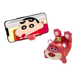 草莓熊手机支架可爱办公室好物桌面装饰摆件送女生生日小礼物实用