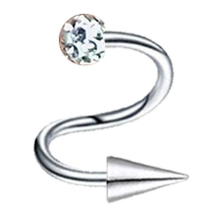 外螺纹s型满钻耳骨钉高位耳垂钉s环耳垂圈边缘耳骨环医用钛钢饰品