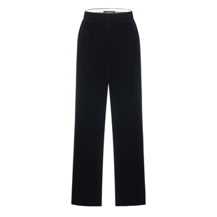 Scofield女装都市气质丝绒西装裤高腰立裁直筒裤2025秋冬新品