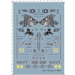 387 1/32 F14 B/D怒狮涂装GRUMMAN F-14D TOMCAT模型水贴纸