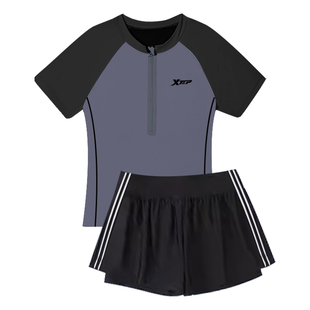 特步泳衣女款分体式温泉保守微胖女孩显瘦平角运动游泳装2026新款