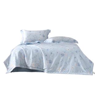 水星家纺全棉夏凉被A类可水洗夏季薄被子清新印花空调被芯26新品