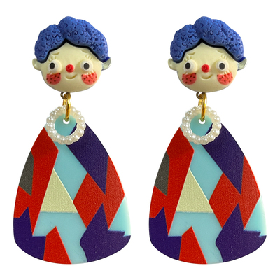 原创设计趣味人像耳环显瘦显白