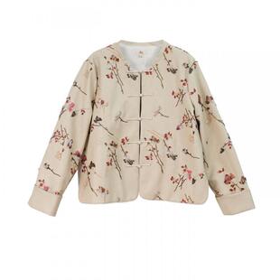 布符新中式「法式刺绣弧摆开衩外套」2026年春季新品小香风短外套