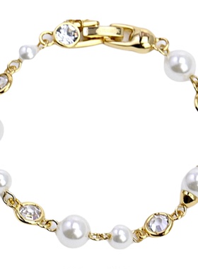 欧美饰品珍珠锆石镀金轻奢项链