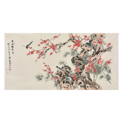 名家精品字画工笔花鸟画合影保真