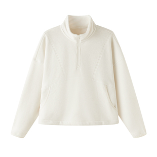 CLOUDSPACE【糯米卫衣】半拉链立领双面摇粒绒短卫衣秋冬季上衣