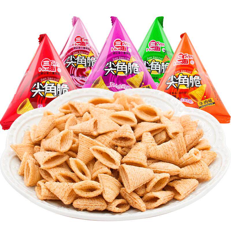 锅巴网红零食散装整箱三惠尖角脆