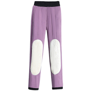 欧棉绒外穿加厚羊毛棉裤女士高腰弹力直筒裤冬季东北雪尼尔裤子