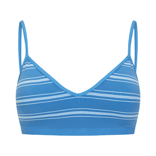 【3件4折】The Blender条纹v领可拆卸胸垫可外露内衣女背心式