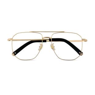 古天乐同款双梁近视眼镜框男款可配度数纯钛复古金丝大框男士镜架