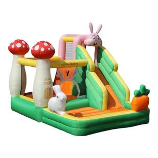 博士豚兔兔充气城堡家用室内小型儿童蹦蹦床滑梯跳床充气堡淘气堡