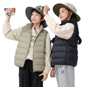 鸭鸭童装羽绒马甲男女童2024冬季新款儿童短款立领休闲羽绒马夹GM