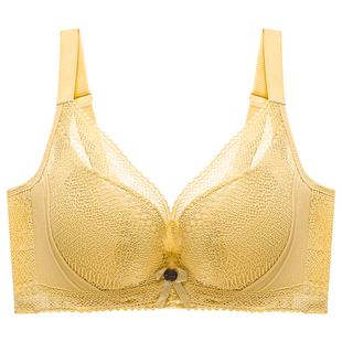 爱戴文胸夏软钢圈大胸显小收副乳防下垂薄款缩胸植物染美背内衣女