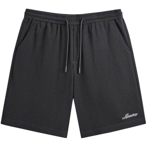 GXG男装2024年夏季华夫格字母绣花休闲宽松直筒五分裤男短裤