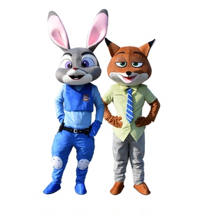 疯狂动物城朱迪尼克闪电卡通人偶服装兔子狐狸树懒行走演出动漫服