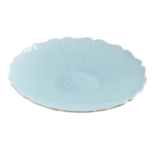 景德镇釉下彩异形花边青瓷家用高级好看炒菜装菜深浅盘子酒店餐具