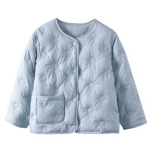 小黑托昵儿童羽绒服冬装男女童轻薄宝宝外套保暖姐弟装白鸭绒马甲