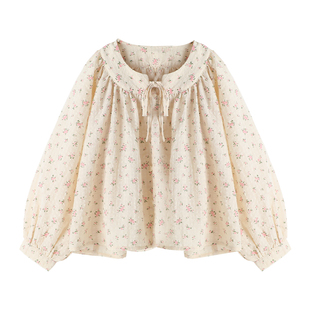 布丁哈鲁春装女童纯色上衣2026春秋新款儿童百搭大童洋气宝宝衬衫