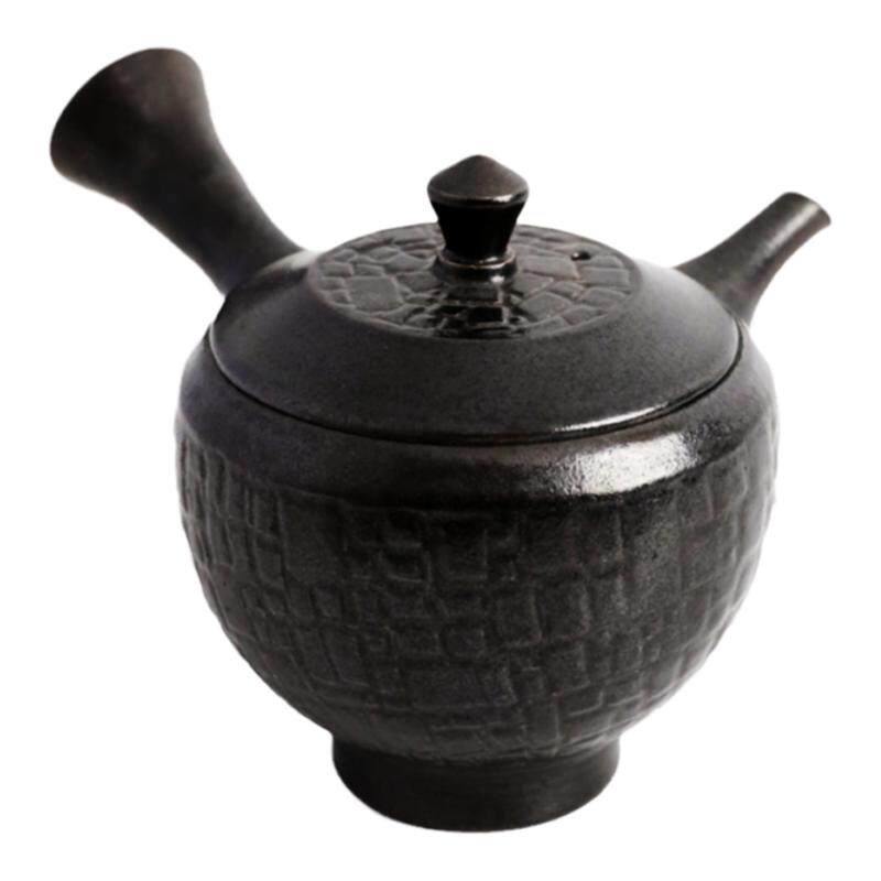 日本常滑烧急须 寿仙 20黑釉岩纹150ml 纯手工日式紫砂侧把陶茶壶